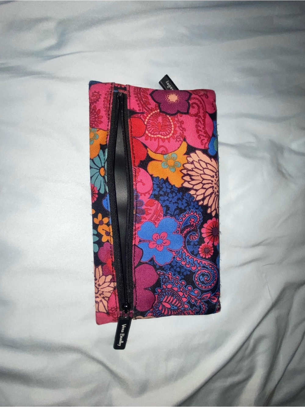 Vera Bradley Hot Pink Multicolor Floral Zip Pouch